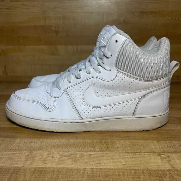 NIKE COURT BOROUGH MID 838938-111  MENS SIZE 11.5 WHITE LEATHER - Picture 2 of 7